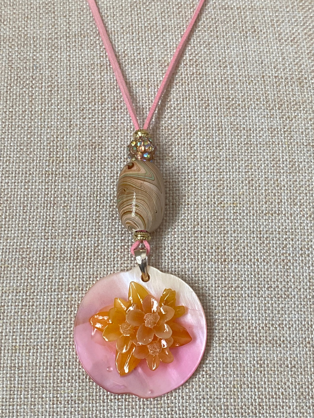 3D Pendant and Suede Necklace