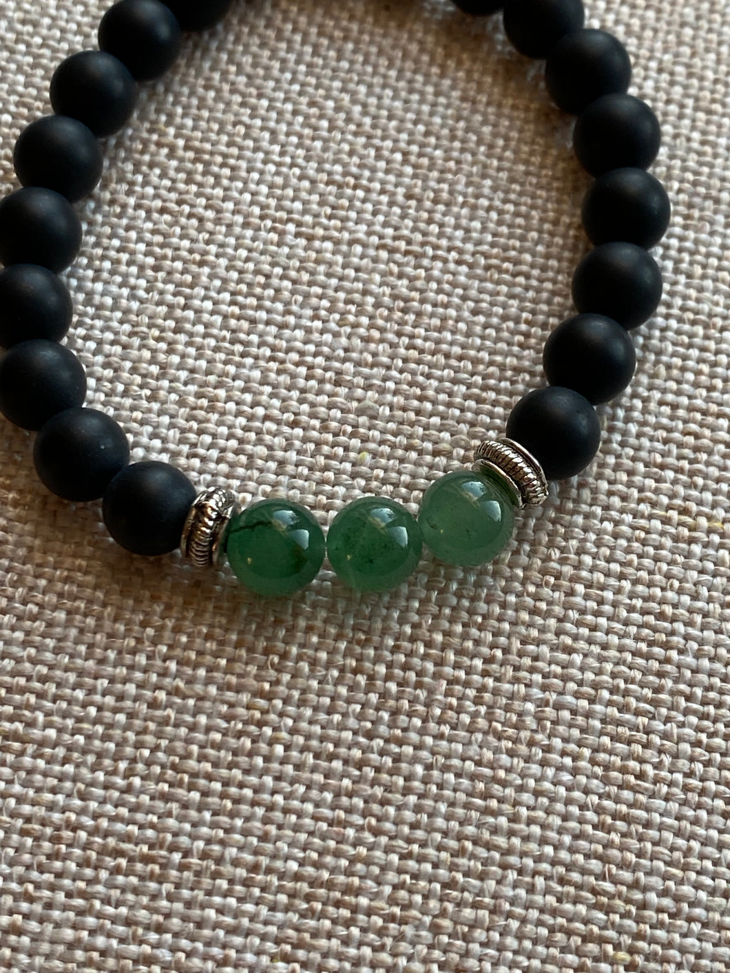 Green Agate and Black Onyx Bracelet