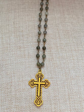 Load image into Gallery viewer, Semi Precious Gemstone Cross Necklace
