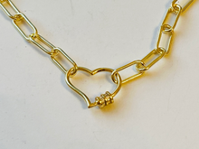 Load image into Gallery viewer, Pavé Heart Lock Necklace
