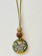 Load image into Gallery viewer, Spot Glass Pendant and Suede String Necklace

