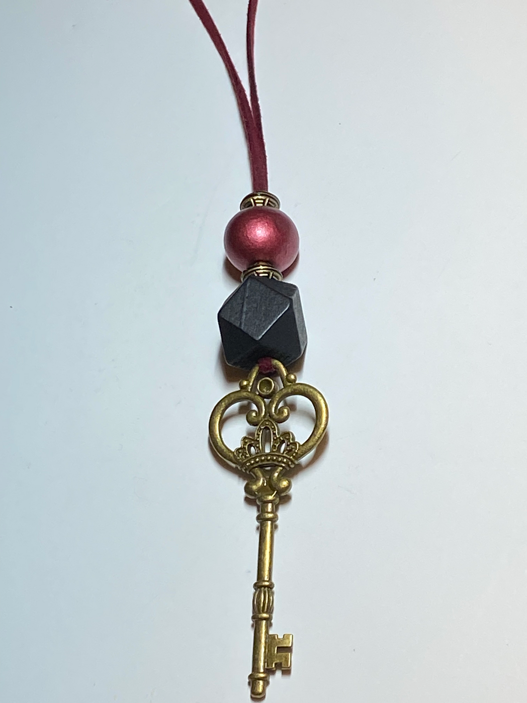 Suede Key Pendant Necklace