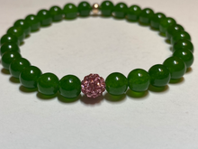 Load image into Gallery viewer, Clay Pavé Green Jade Bracelet
