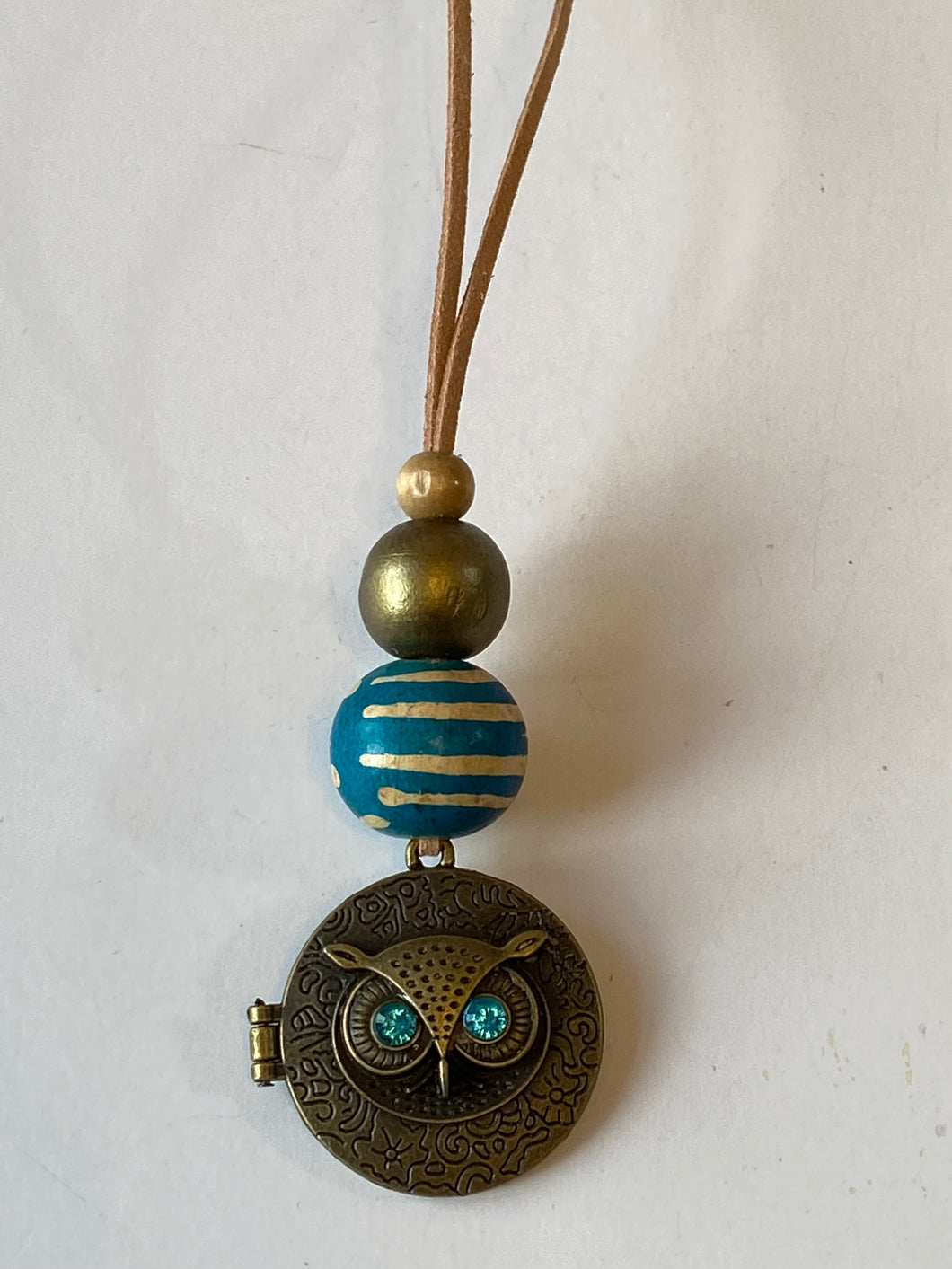 Brass Owl Suede Necklace