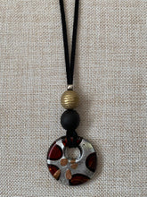 Load image into Gallery viewer, Spot Glass Pendant and Suede String Necklace
